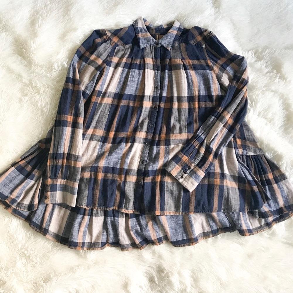 Free People Plaid Button Down